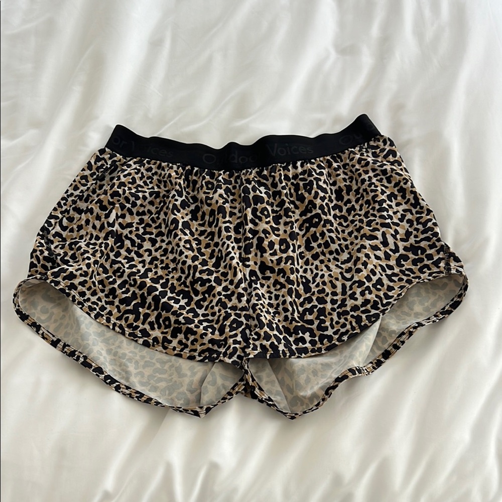Leopard Print Outdoor Voices Relay 3” Shorts